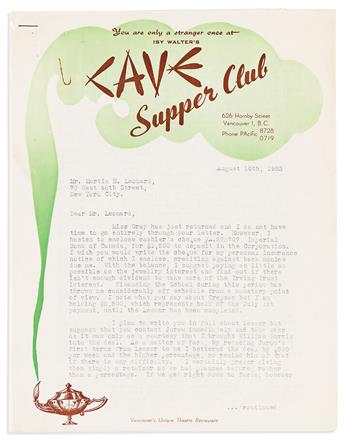 Dunham, Katherine (1909-2006) Large Archive of Material from her Attorney, circa 1951-1953.